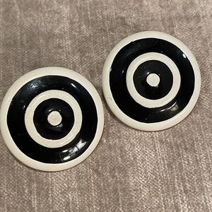 Vintage Circle Bullseye Black & White Earrings